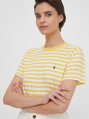 Polo Ralph Lauren t-shirt bawełniany damski kolor żółty 211924293