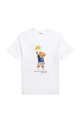 Polo Ralph Lauren t-shirt bawełniany dziecięcy kolor biały z nadrukiem 323853828034