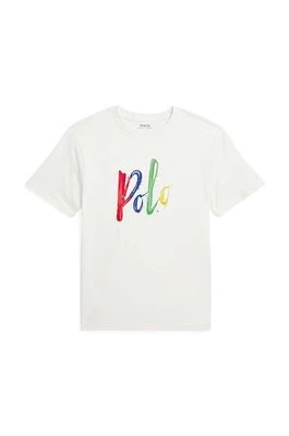 Polo Ralph Lauren t-shirt bawełniany dziecięcy kolor biały z nadrukiem