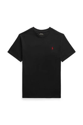 Polo Ralph Lauren t-shirt bawełniany dziecięcy kolor czarny gładki