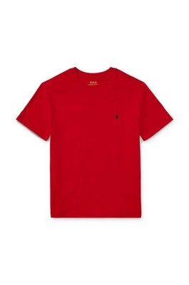 Polo Ralph Lauren t-shirt bawełniany dziecięcy kolor czerwony gładki