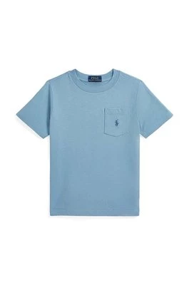 Polo Ralph Lauren t-shirt bawełniany dziecięcy kolor niebieski gładki 322942066004