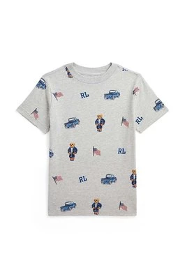 Polo Ralph Lauren t-shirt bawełniany dziecięcy kolor szary wzorzysty