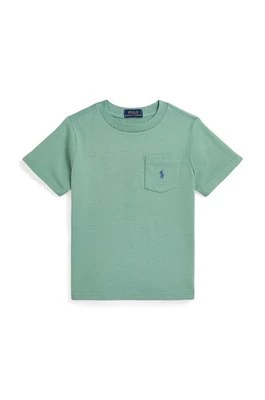 Polo Ralph Lauren t-shirt bawełniany dziecięcy kolor zielony gładki 322942066005
