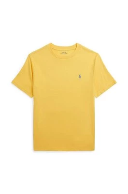 Polo Ralph Lauren t-shirt bawełniany dziecięcy kolor żółty gładki