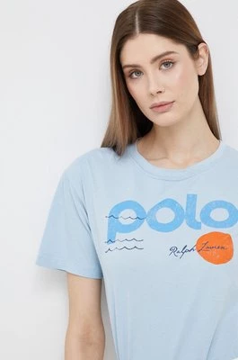 Polo Ralph Lauren t-shirt bawełniany kolor niebieski