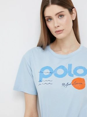 Polo Ralph Lauren t-shirt bawełniany kolor niebieski