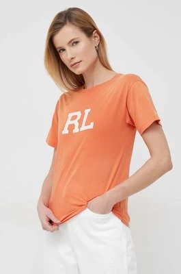 Polo Ralph Lauren t-shirt bawełniany kolor pomarańczowy