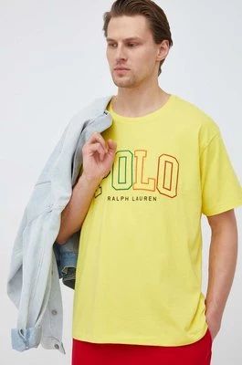 Polo Ralph Lauren t-shirt bawełniany kolor żółty z aplikacją