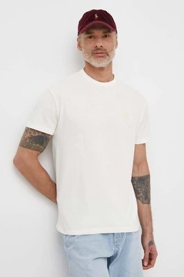 Polo Ralph Lauren t-shirt bawełniany męski kolor beżowy gładki 710936509