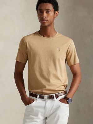 Polo Ralph Lauren t-shirt bawełniany męski kolor beżowy gładki 710740727