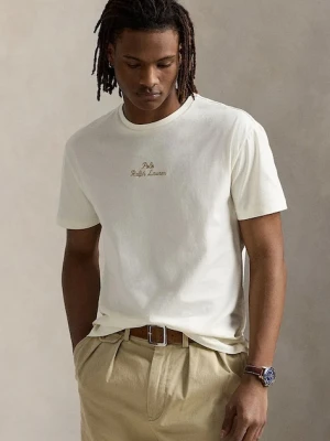 Polo Ralph Lauren t-shirt bawełniany męski kolor beżowy gładki 710936585