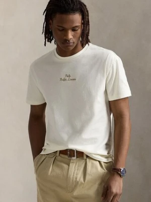 Polo Ralph Lauren t-shirt bawełniany męski kolor beżowy gładki 710936585