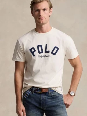 Polo Ralph Lauren t-shirt bawełniany męski kolor beżowy z aplikacją 710952043