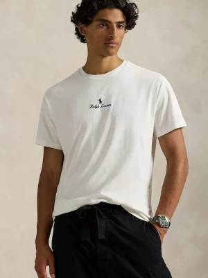 Polo Ralph Lauren t-shirt bawełniany męski kolor beżowy z aplikacją 710981370