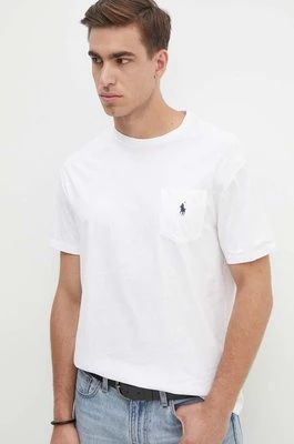 Polo Ralph Lauren t-shirt bawełniany męski kolor biały gładki 710707095