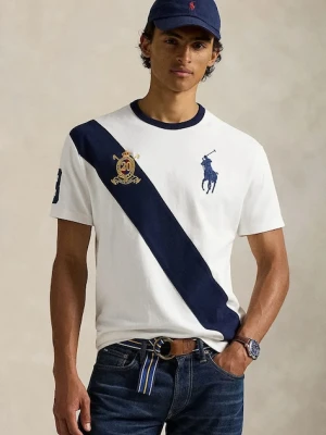 Polo Ralph Lauren t-shirt bawełniany męski kolor biały z aplikacją 710981767