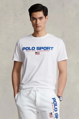 Polo Ralph Lauren t-shirt bawełniany męski kolor biały z nadrukiem 710750444002