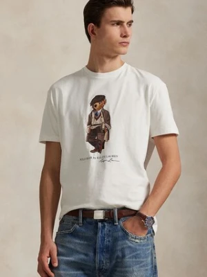 Polo Ralph Lauren t-shirt bawełniany męski kolor biały z nadrukiem 710P00085