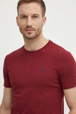 Polo Ralph Lauren t-shirt bawełniany męski kolor bordowy gładki 710671438