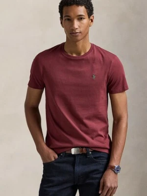 Polo Ralph Lauren t-shirt bawełniany męski kolor bordowy gładki 710671438