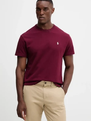 Polo Ralph Lauren t-shirt bawełniany męski kolor bordowy gładki 710916698