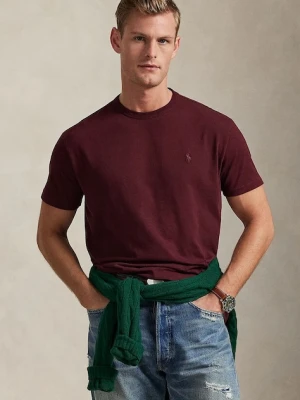 Polo Ralph Lauren t-shirt bawełniany męski kolor bordowy gładki 710P07548
