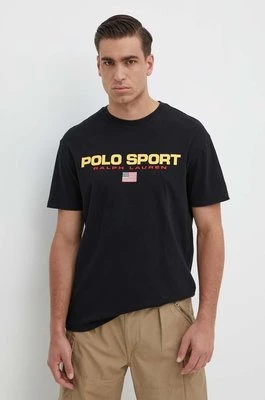 Polo Ralph Lauren t-shirt bawełniany męski kolor czarny z nadrukiem 710750444