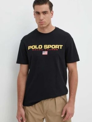 Polo Ralph Lauren t-shirt bawełniany męski kolor czarny z nadrukiem 710750444