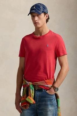 Polo Ralph Lauren t-shirt bawełniany męski kolor czerwony gładki 710671438