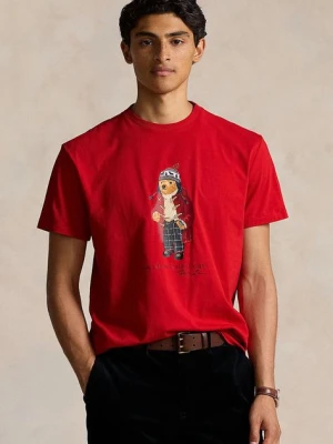 Polo Ralph Lauren t-shirt bawełniany męski kolor czerwony z nadrukiem 710854497
