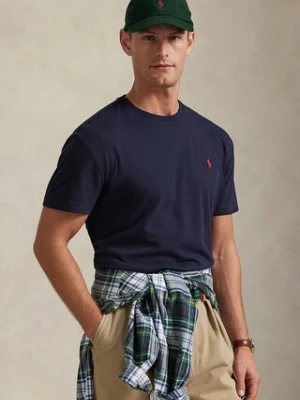 Polo Ralph Lauren t-shirt bawełniany męski kolor granatowy gładki 710707087