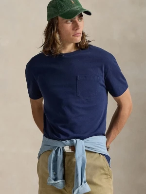 Polo Ralph Lauren t-shirt bawełniany męski kolor granatowy gładki 710977904