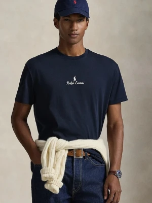 Polo Ralph Lauren t-shirt bawełniany męski kolor granatowy z aplikacją 710981370