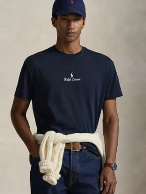Polo Ralph Lauren t-shirt bawełniany męski kolor granatowy z aplikacją 710981370
