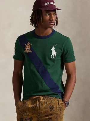 Polo Ralph Lauren t-shirt bawełniany męski kolor granatowy z aplikacją 710P00092