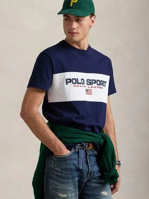 Polo Ralph Lauren t-shirt bawełniany męski kolor granatowy z nadrukiem 710961611