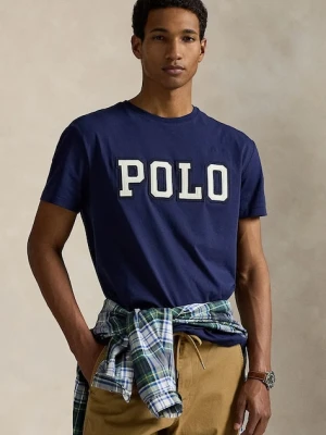 Polo Ralph Lauren t-shirt bawełniany męski kolor granatowy z nadrukiem 710972663