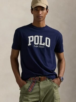 Polo Ralph Lauren t-shirt bawełniany męski kolor granatowy z nadrukiem 710P00086