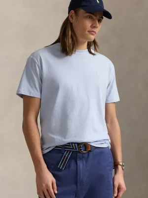 Polo Ralph Lauren t-shirt bawełniany męski kolor niebieski gładki 710671438