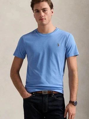 Polo Ralph Lauren t-shirt bawełniany męski kolor niebieski gładki 710740727