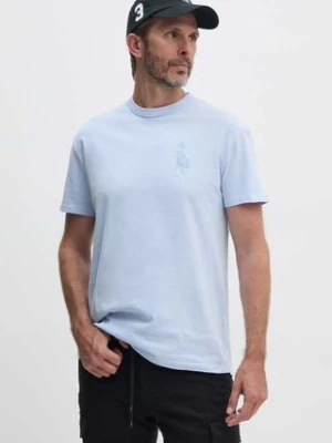 Polo Ralph Lauren t-shirt bawełniany męski kolor niebieski gładki 710936509