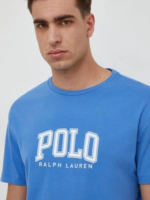 Polo Ralph Lauren t-shirt bawełniany męski kolor niebieski z nadrukiem