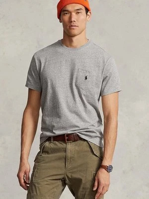 Polo Ralph Lauren t-shirt bawełniany męski kolor szary gładki 710707095