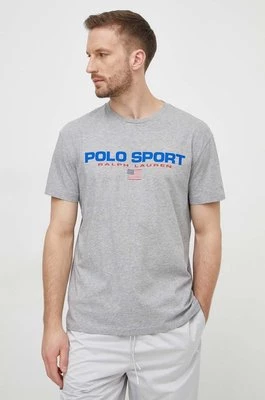 Polo Ralph Lauren t-shirt bawełniany męski kolor szary z nadrukiem 710750444