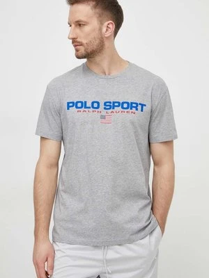 Polo Ralph Lauren t-shirt bawełniany męski kolor szary z nadrukiem 710750444