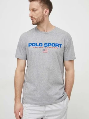 Polo Ralph Lauren t-shirt bawełniany męski kolor szary z nadrukiem 710750444