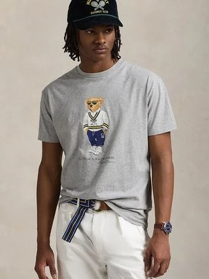 Polo Ralph Lauren t-shirt bawełniany męski kolor szary z nadrukiem 710973137