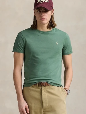 Polo Ralph Lauren t-shirt bawełniany męski kolor zielony gładki 710671438