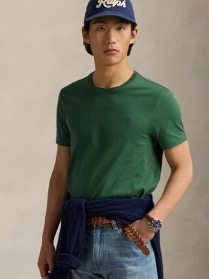 Polo Ralph Lauren t-shirt bawełniany męski kolor zielony gładki 710671438